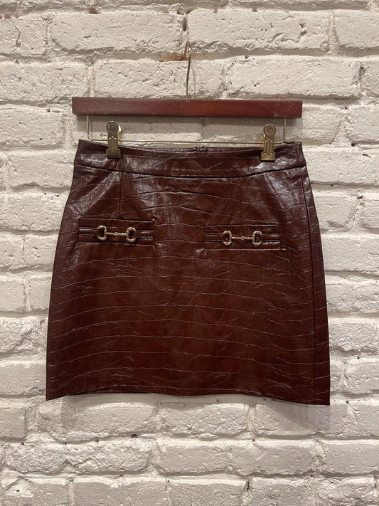 MAHOGANY CROC SKIRT