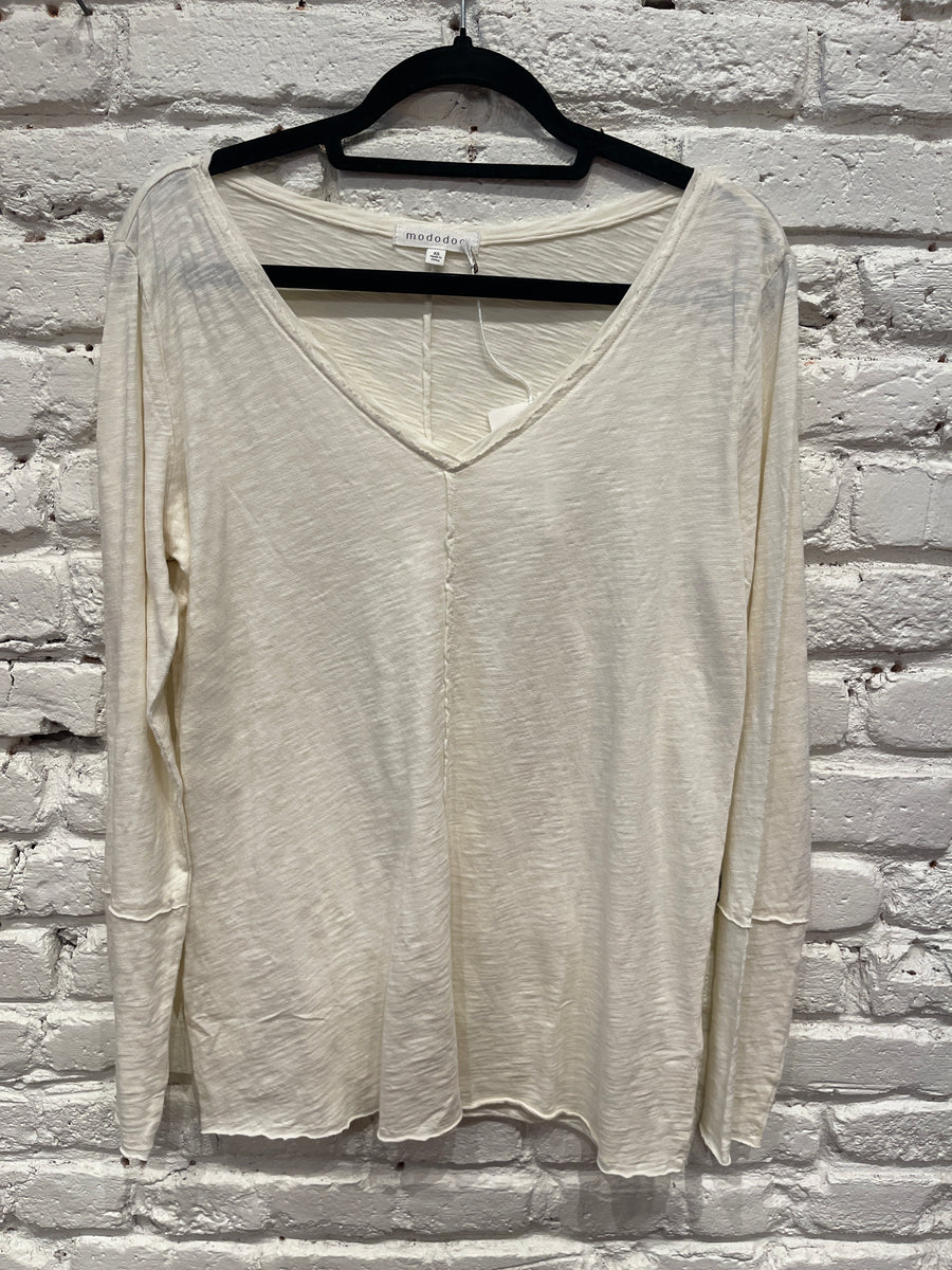 L/S WIDE V-NECK TUNIC