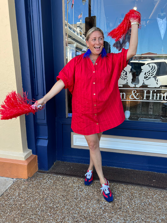 GAMEDAY ELASTIC SLEEVE DRESS