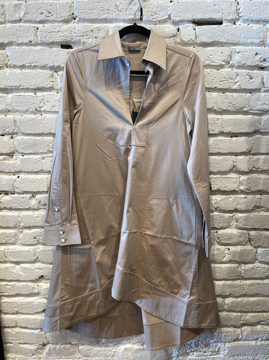 MIDI TUNIC DRESS BEIGE COTTON DM3022