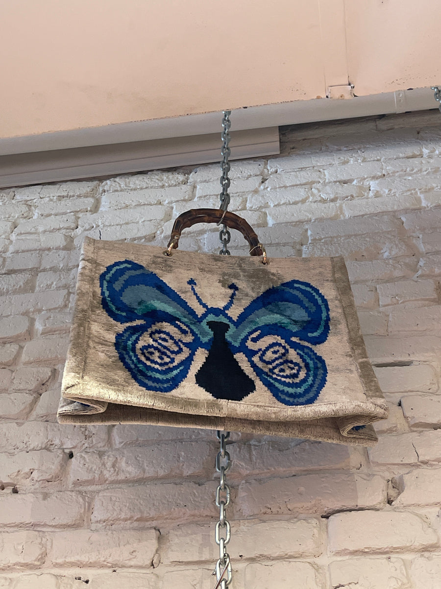 LARGE TOTE BAMBOO BUTTERFLY