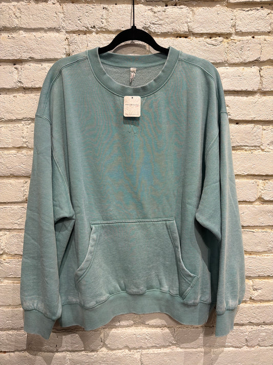 SLOW IT DOWN PULLOVER / AQUA