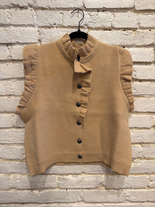 TAUPE MEG CARDIGAN VEST