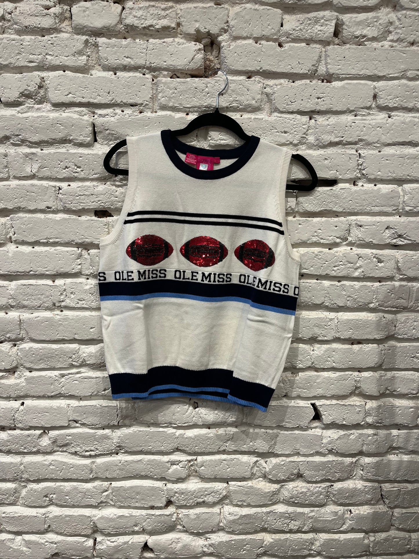 OLE MISS VITG FOOTBALL STRIPE SWEATER TANK