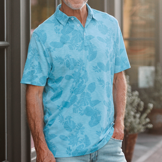 Sueded Dobby Polo (Blue)