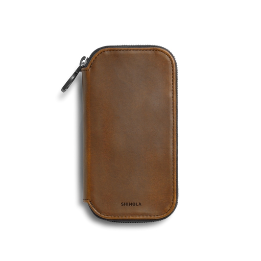 Shinola Travel Watch Case (Medium Brown)