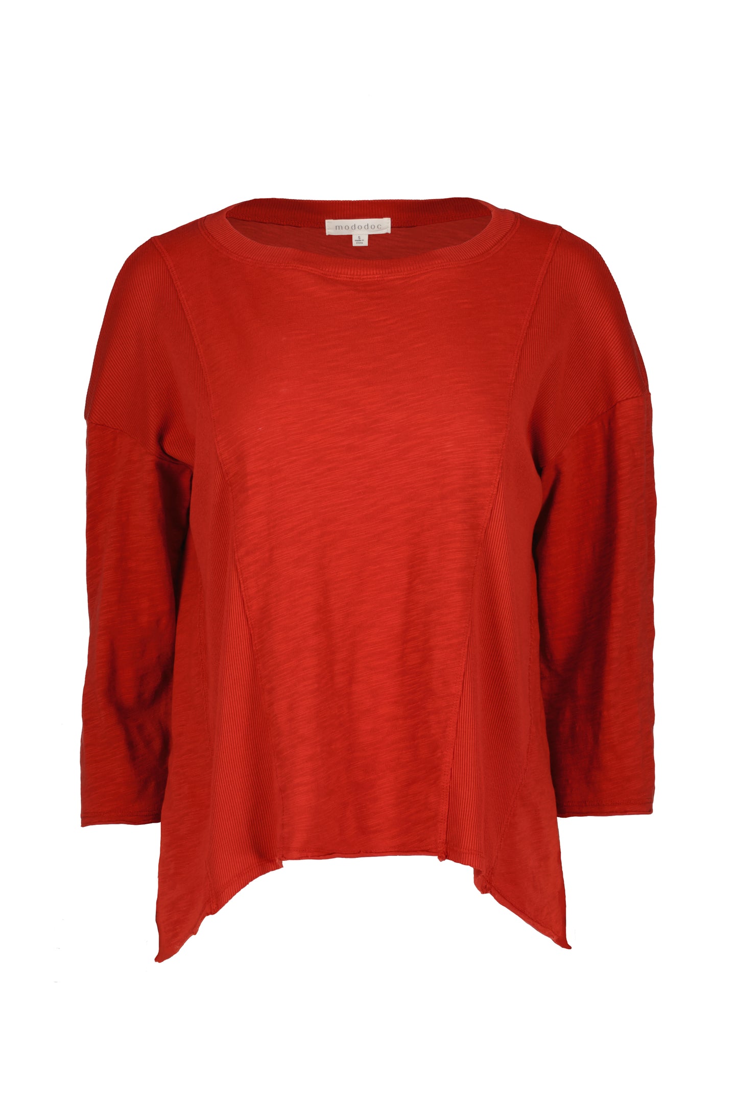 3/4 SLV MIX MEDIA BOXY TOP
