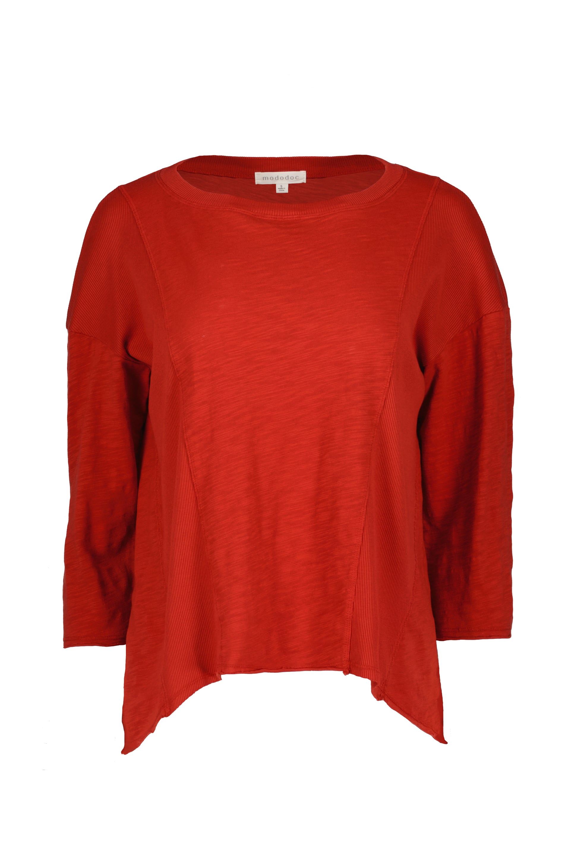 3/4 SLV MIX MEDIA BOXY TOP
