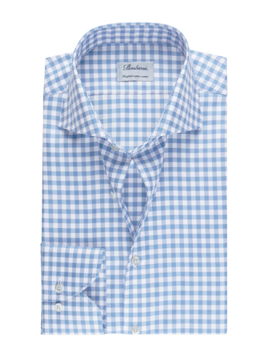 Light Blue Gingham Checked Shirt