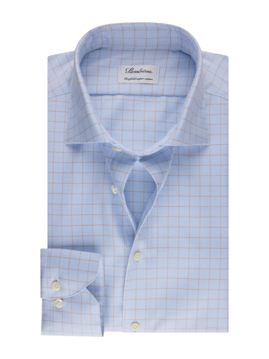 Stenstroms Brown Checked Twill Shirt