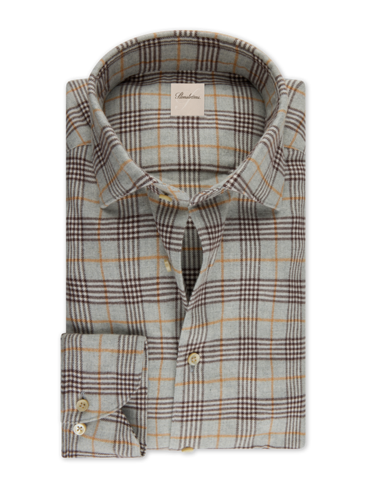 Stenstroms Grey Checked Flannel Shirt