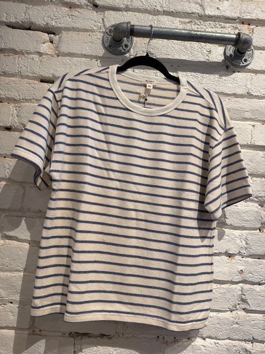 MILA BF DENIM STRIPE TEE