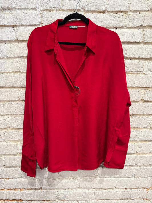 HALF BUTTON SILK DMT2297C ROUGE RED