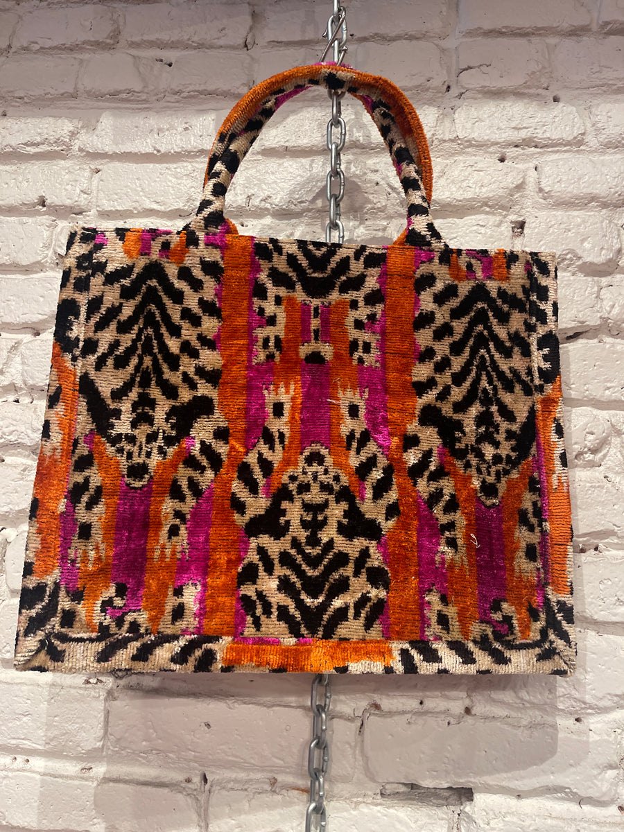 LARGE TOTE IKAT BIG CAT