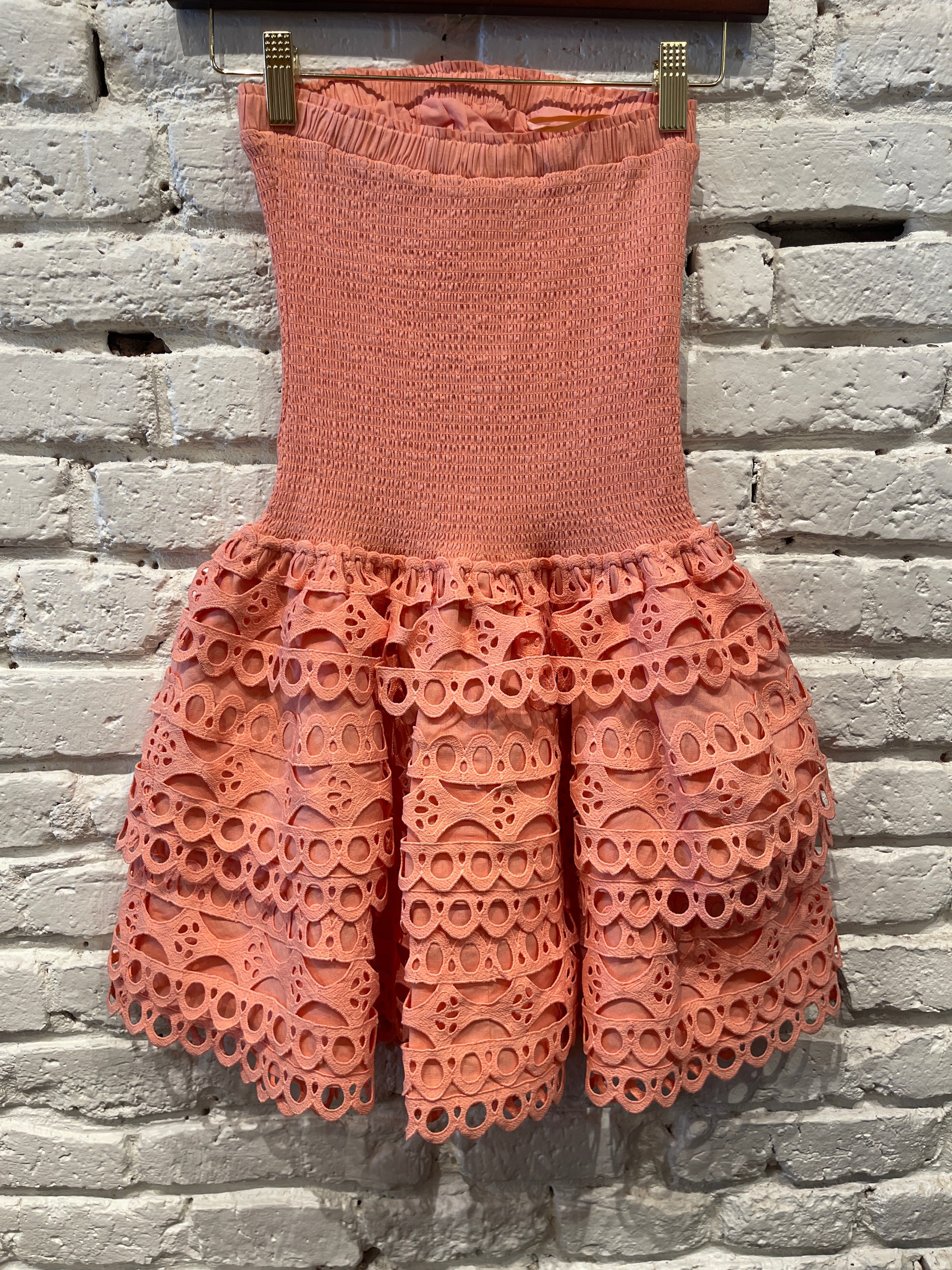 JESSA TRIM DRESS BURNT CORAL