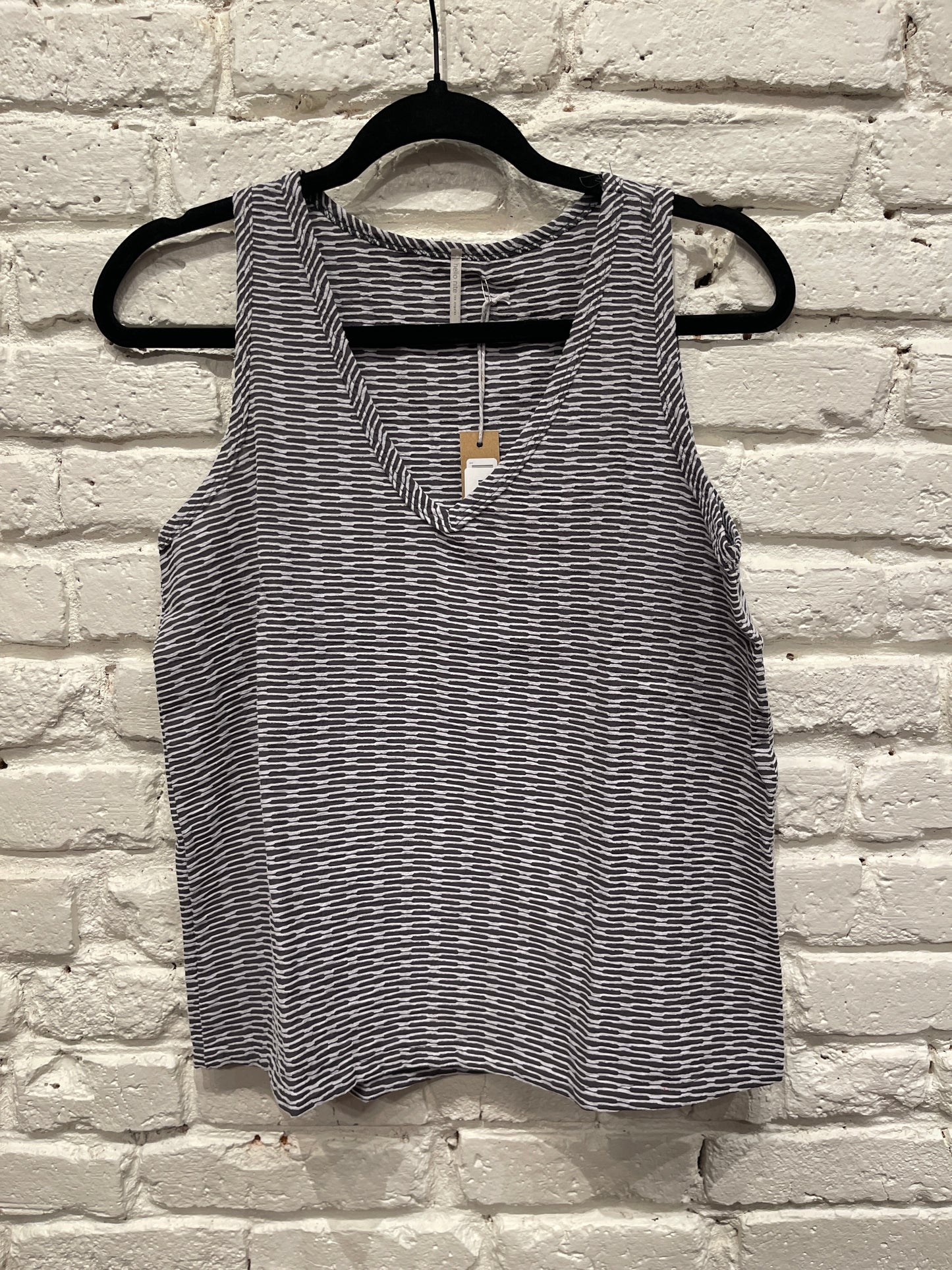 CHARCOAL WOVEN JACQUARD CHENILLE SOFIE TANK