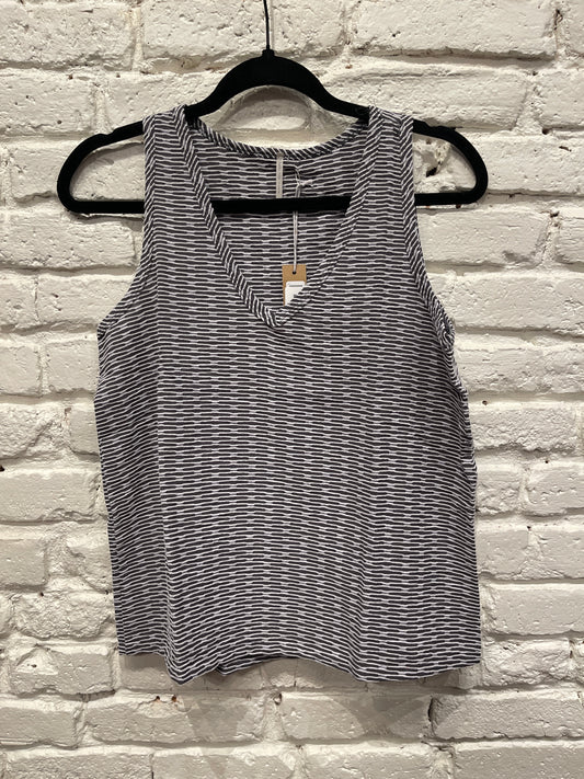 CHARCOAL WOVEN JACQUARD CHENILLE SOFIE TANK