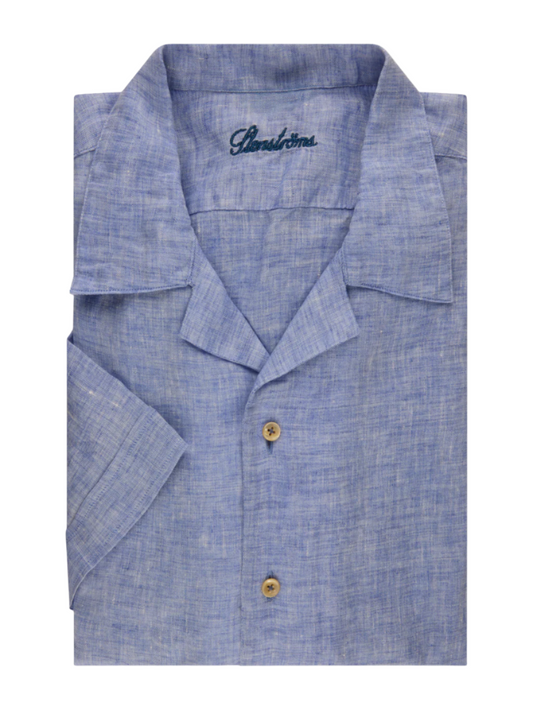 Stenstroms Blue Linen Shirt - Short Sleeves