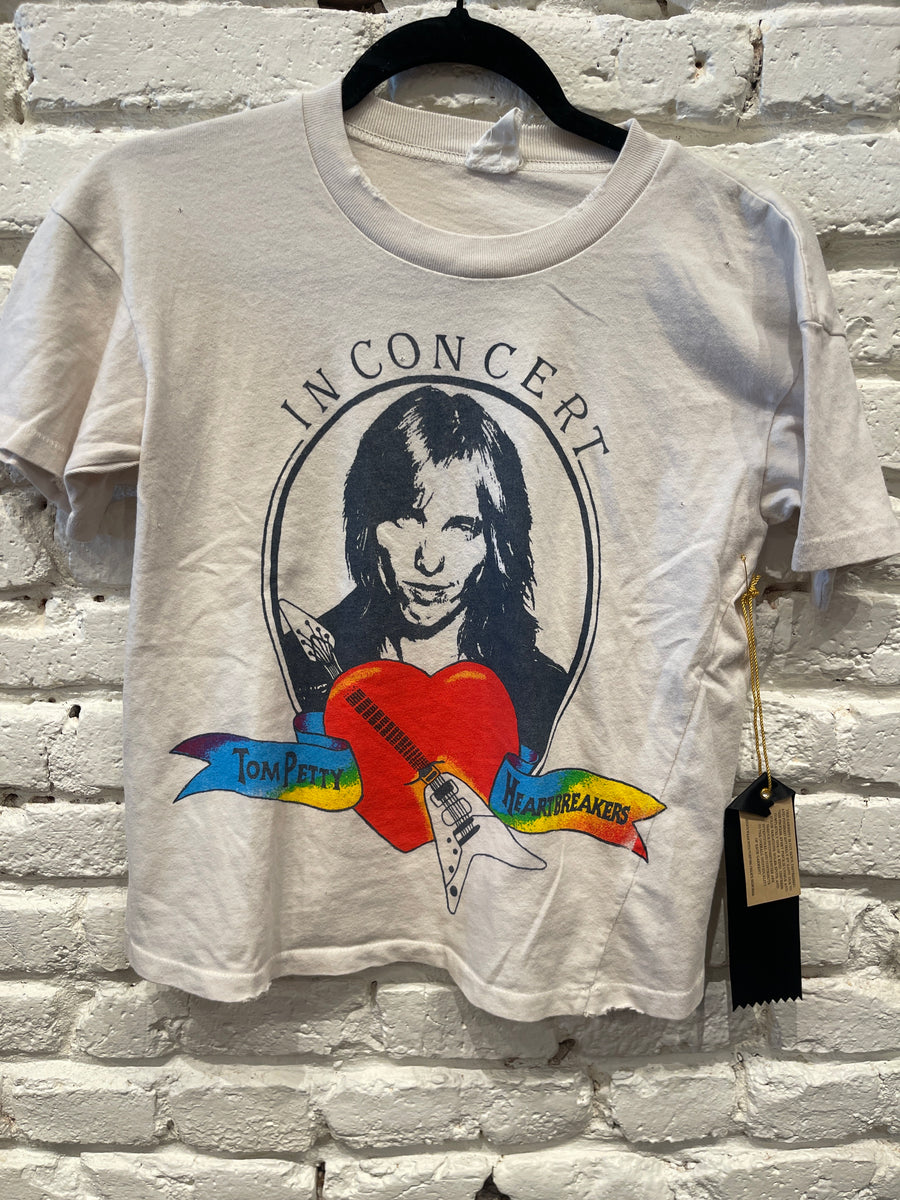 TOM PETTY VTG WHITE CROP TEE