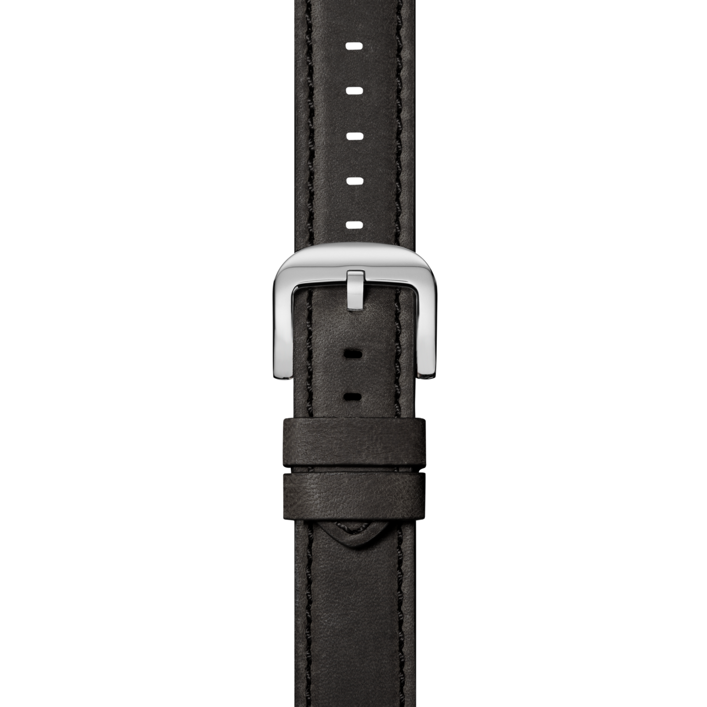 Shinola 20mm Grizzly Black Leather Watch Strap (Black Stitch)