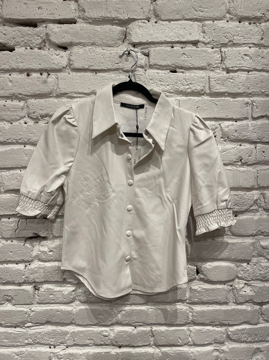 WHITE ELASTIC CUFF TOP