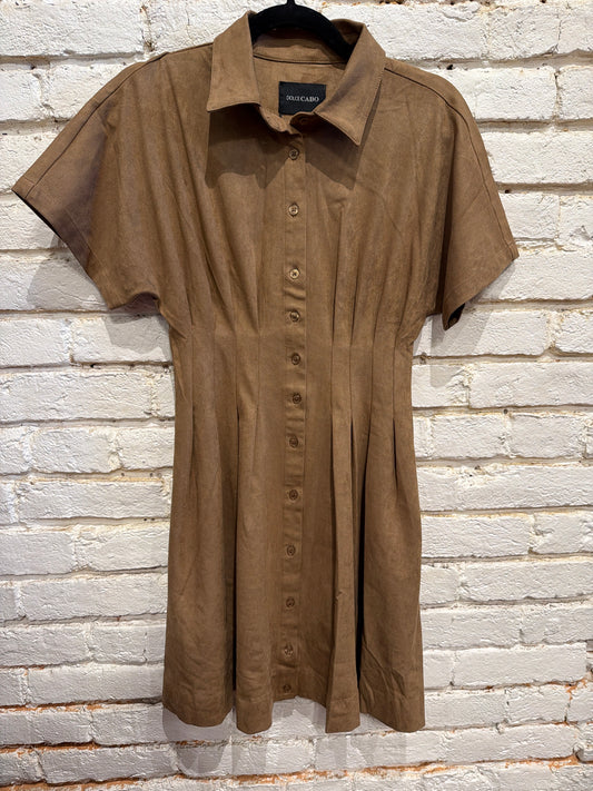 TOBACCO SUEDE DRESS 384