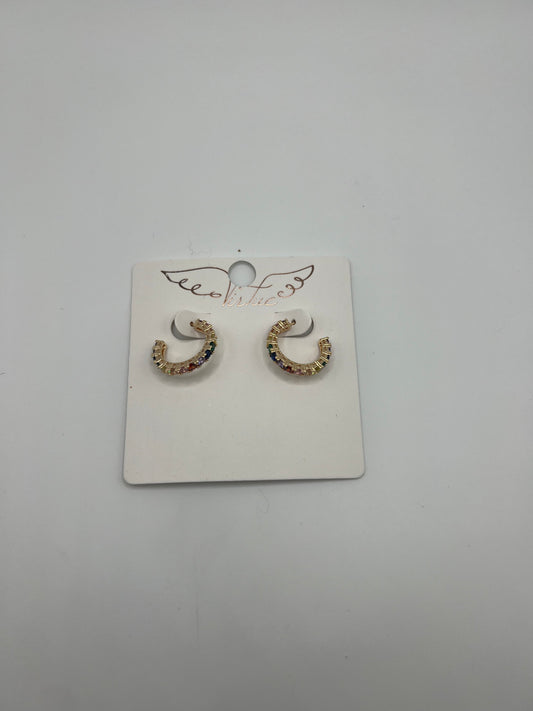 COLORED PAVE HOOP 24MM 9110H