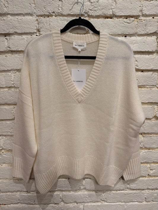 CHARLOTTE V-NECK PULLOVER IVORY