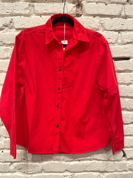 JAMES POPPY RED BUTTON UP