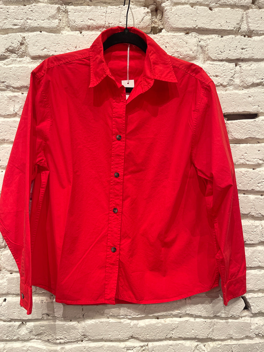 JAMES BUTTON UP POPPY RED