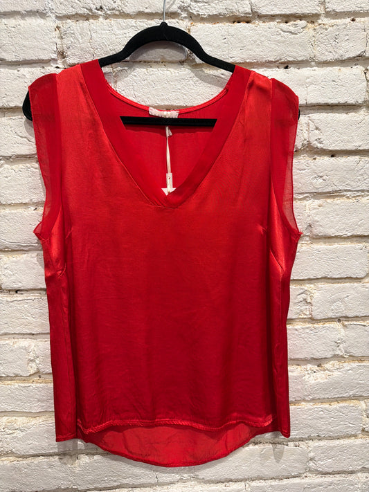 V-NECK SL TOP RED
