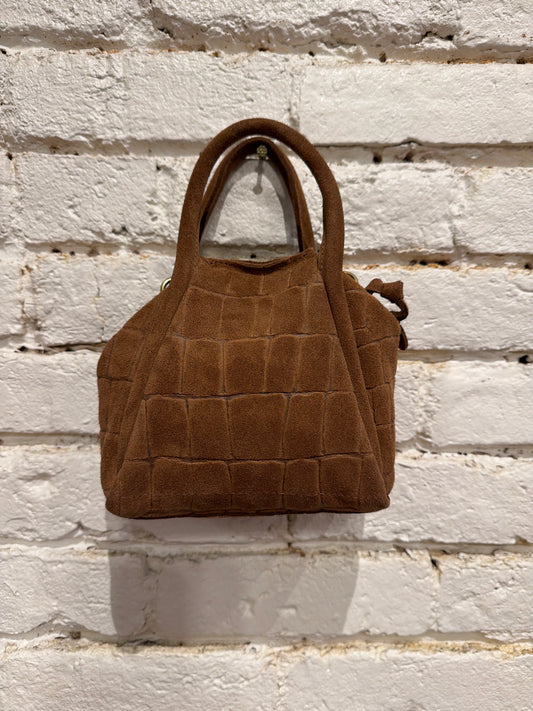MINI TAYA CAMEL EMBOSSED SUEDE