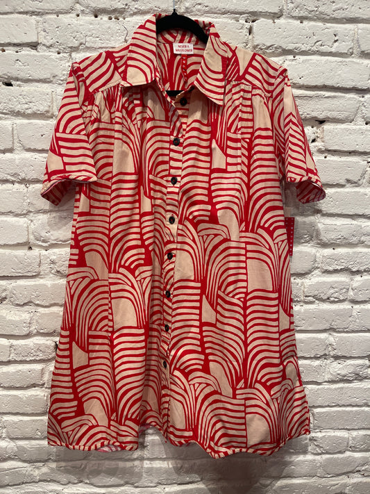 MEGAN ABSTRACT LINES RED