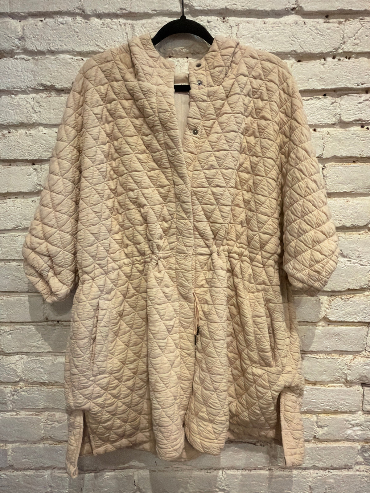 QUILTED SNAP JACKET BEIGE
