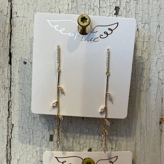 PAVE BAR POST RHINESTONE VINE 3209L