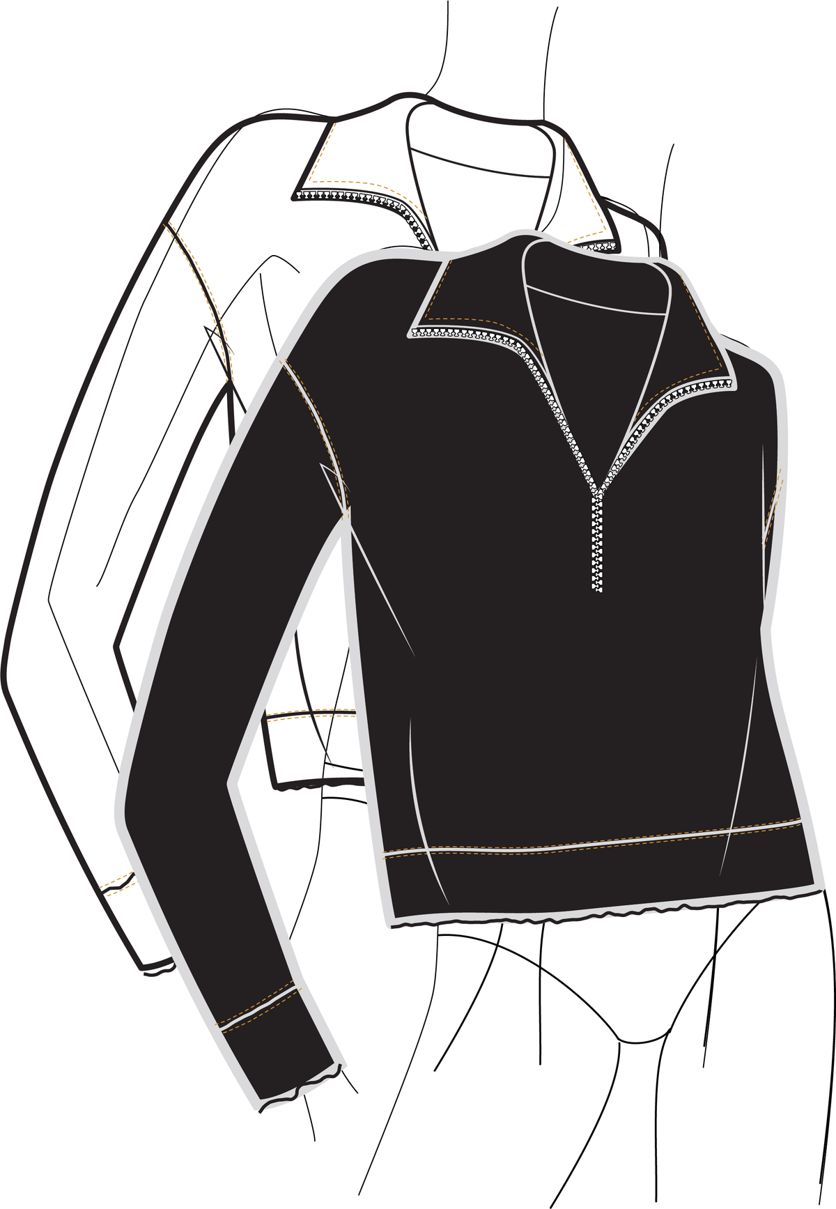 COTTON CASHMERE TERRY HARLEY ZIP PULLOVER