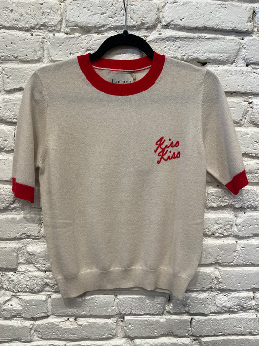 CASHMERE KISS KISS RINGER TEE JASMINE ROSE