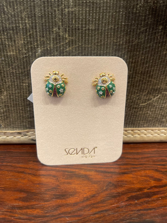 MINI ROYAL THOT GREEN AMETHYST EARRINGS