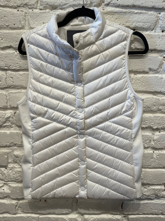 V DOWN QUILTED STRETCH VEST CHALK