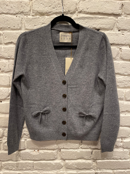 BOW POCKET CARDI CLOUDY