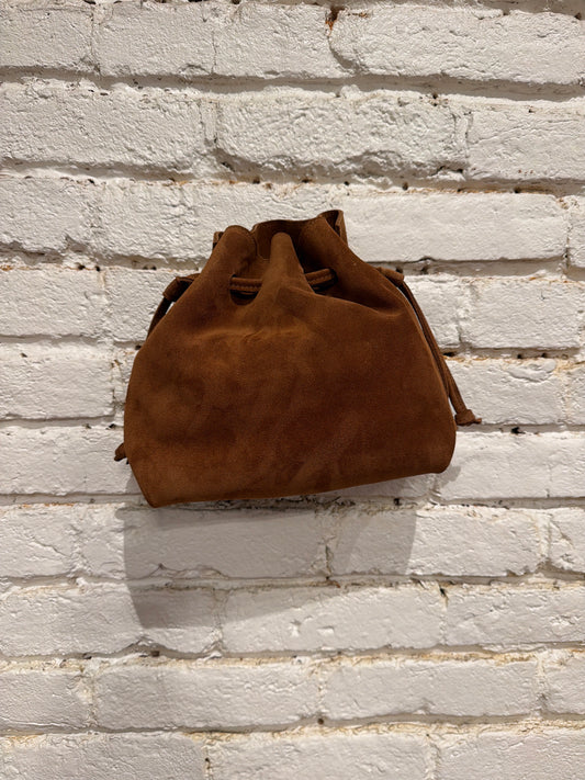 AURELIA DRAWSTRING SADDLE SUEDE