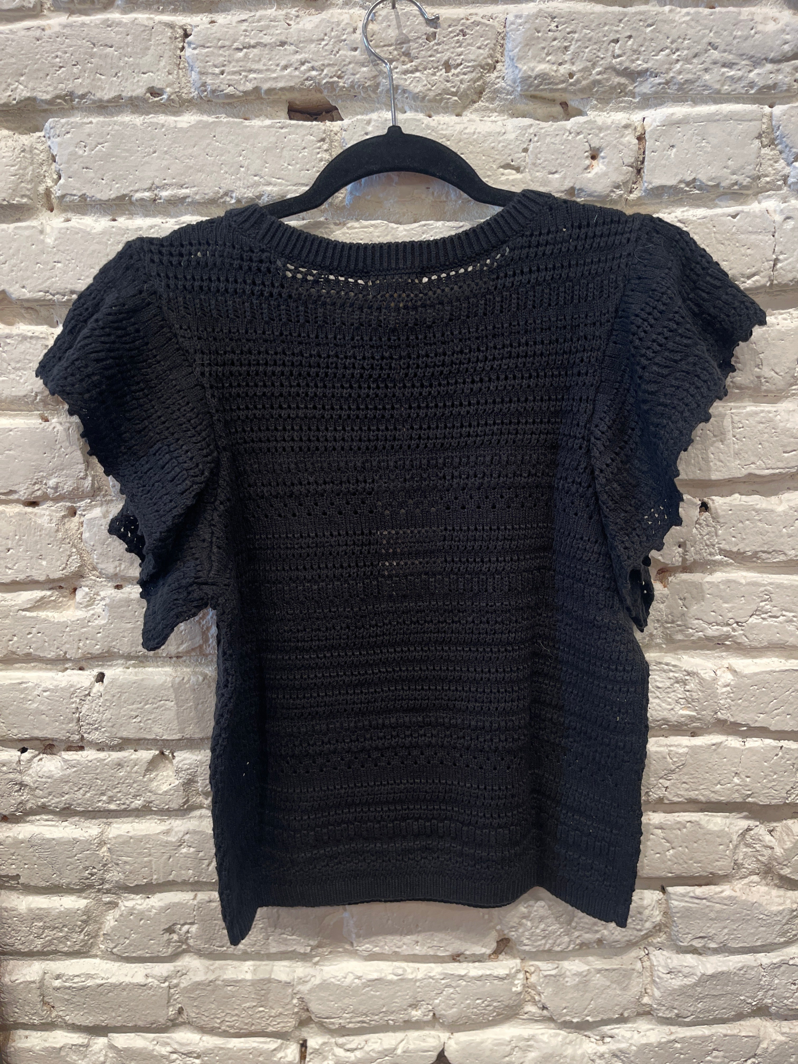 CHLOE CROCHET TEE BLACK