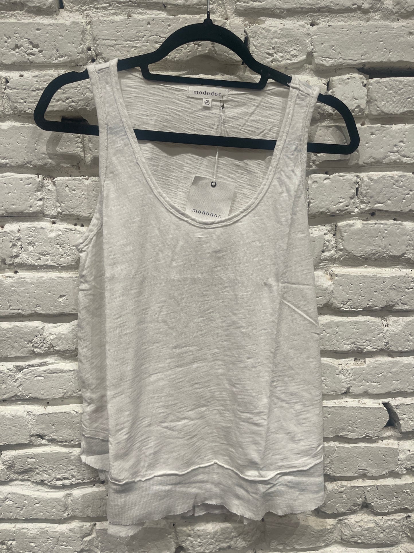 SLUB KNIT SCOOP NECK TANK SILVER PEARL