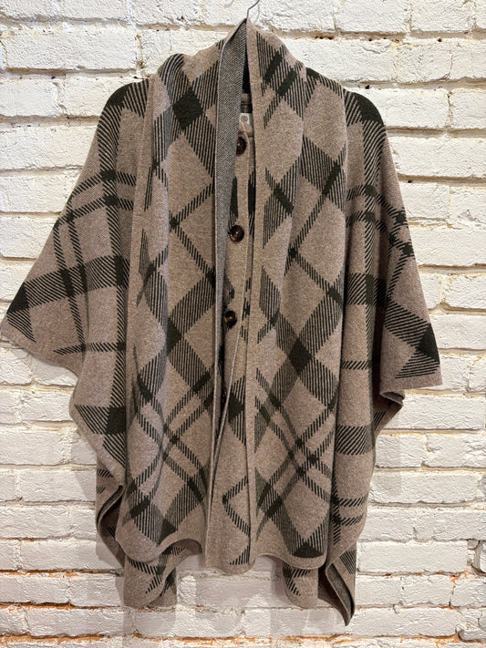 VIENNA KNITTED CAPE WARM TRENCH MULTI
