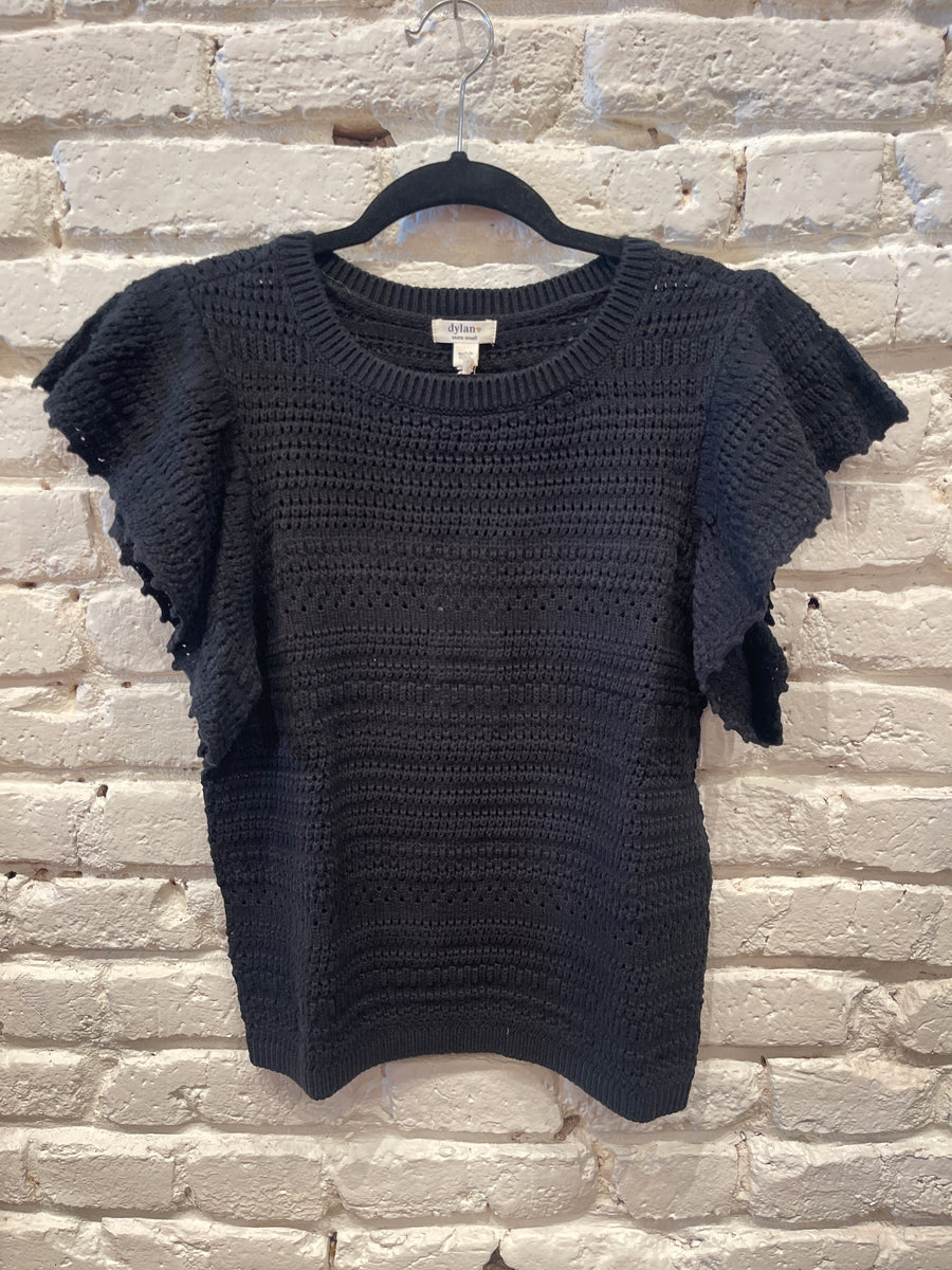 CHLOE CROCHET TEE BLACK