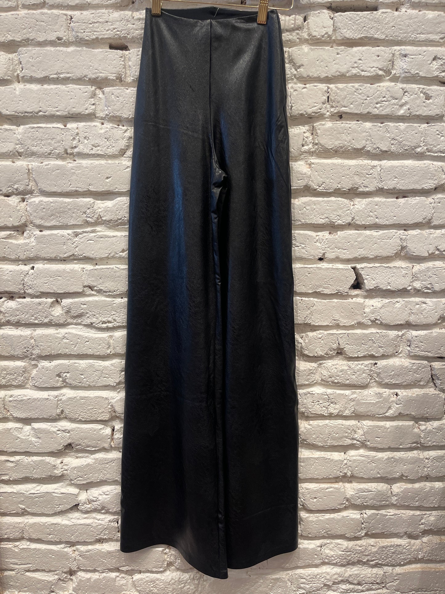 FAUX LEATHER WIDE LEG PANT