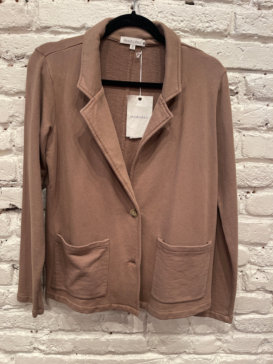 FRENCH TERRY TAUPE BLAZER