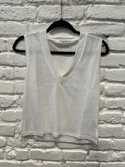 LUCY V NECK TANK NATURAL