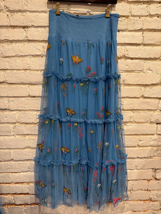 ENEVOLA SKIRT BLUE