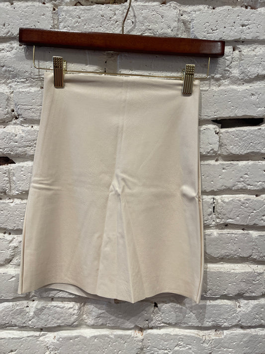 FAUX LEATHER MINI SKIRT IVORY